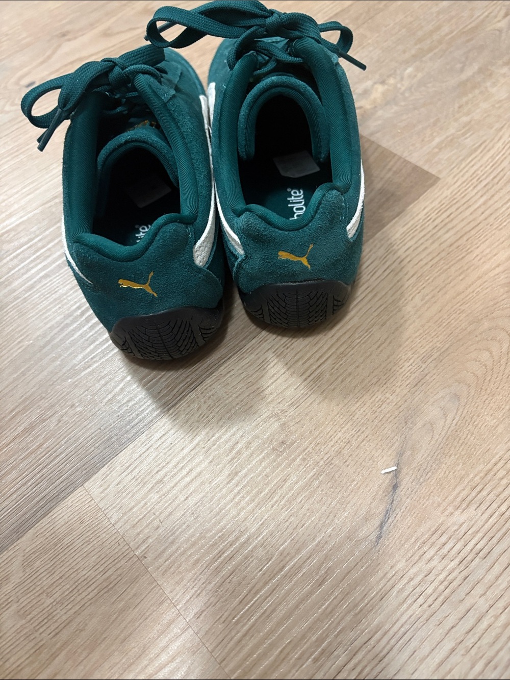 Puma Women's Dark Green Suede Sneakers with White Formstrip - Picture 3 of 4